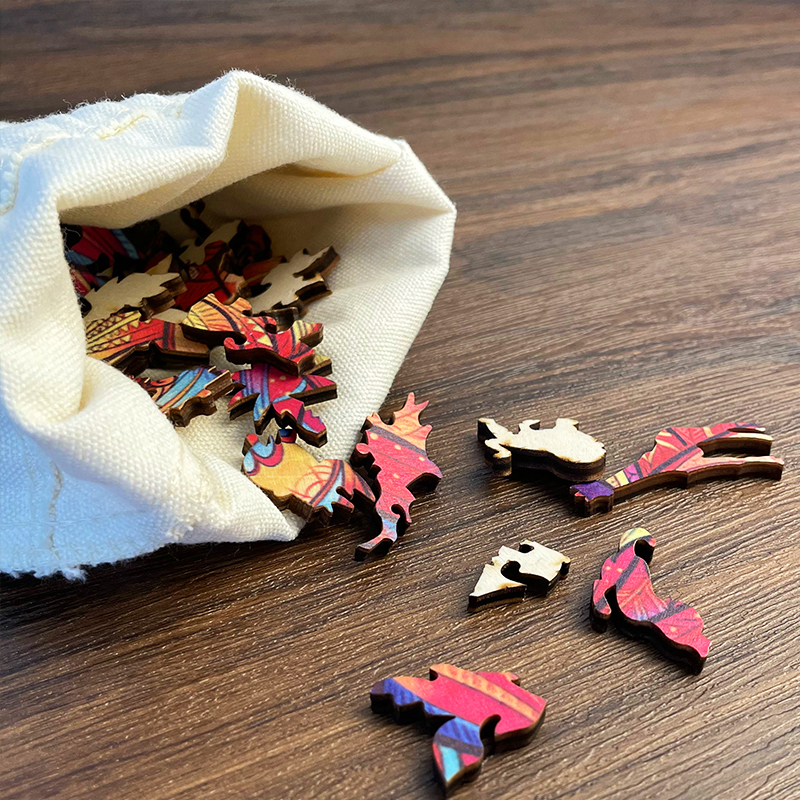 White Lion Wooden Jigsaw Puzzle - aimpuzzle