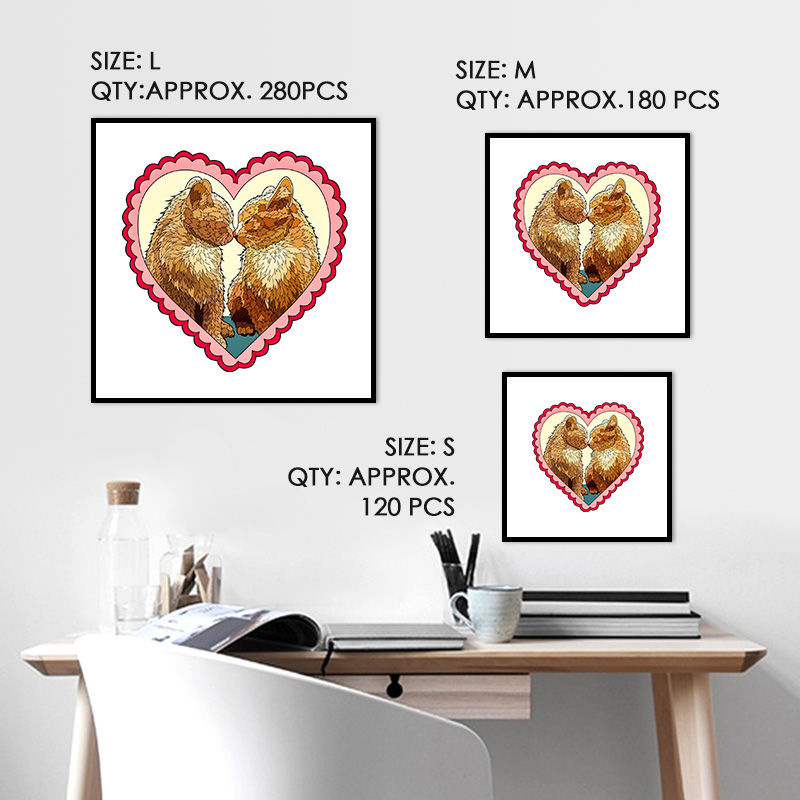 Loving Cats Wooden Jigsaw Puzzle - aimpuzzle