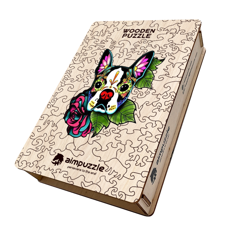 Flower Dog Wooden Jigsaw Puzzle - aimpuzzle