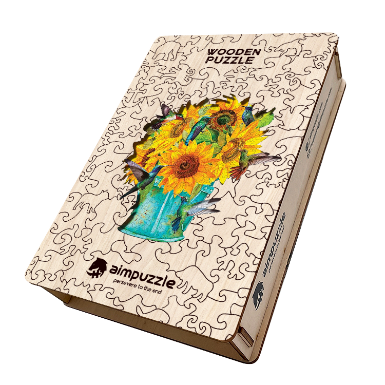 Sunflower Hummingbird Wooden Jigsaw Puzzle - aimpuzzle
