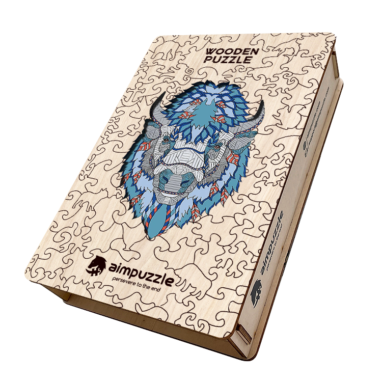 Blue Bull Wooden Jigsaw Puzzle - aimpuzzle