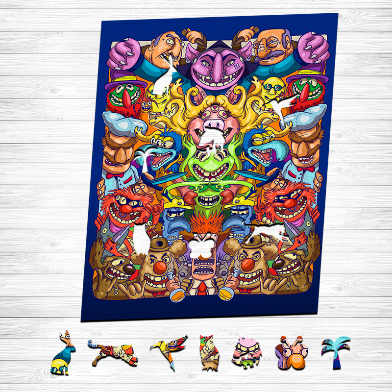 Monster Story Cartoon Wooden Jigsaw Puzzle - aimpuzzle