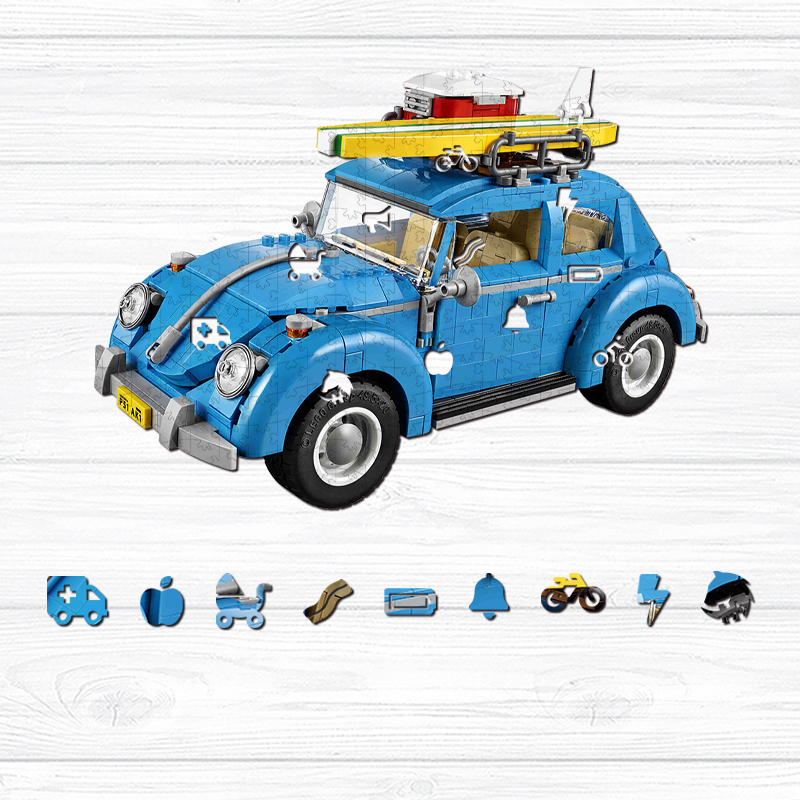 Volkswagen Beetle Wooden Jigsaw Puzzle - aimpuzzle