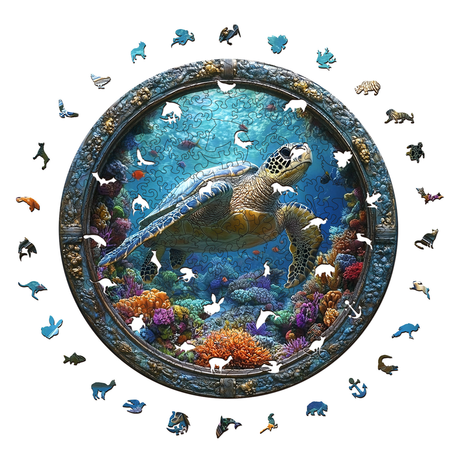 Turtle 3D Vision Wooden Jigsaw Puzzle - aimpuzzle